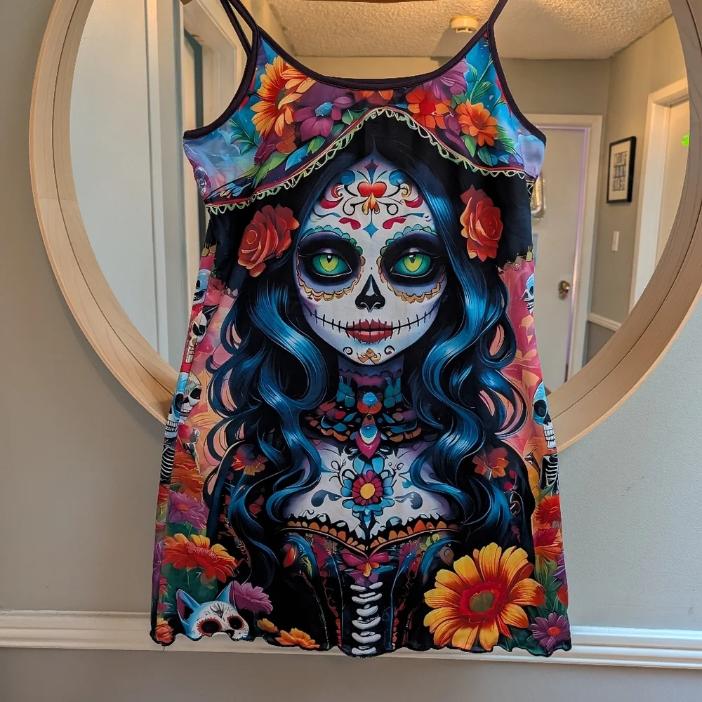 Colorful Day of the Dead Dress - Picture 2 of 3
